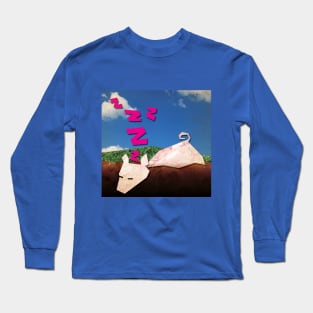 LE COCHON DE SNOOZE (A snoozing pig). Long Sleeve T-Shirt